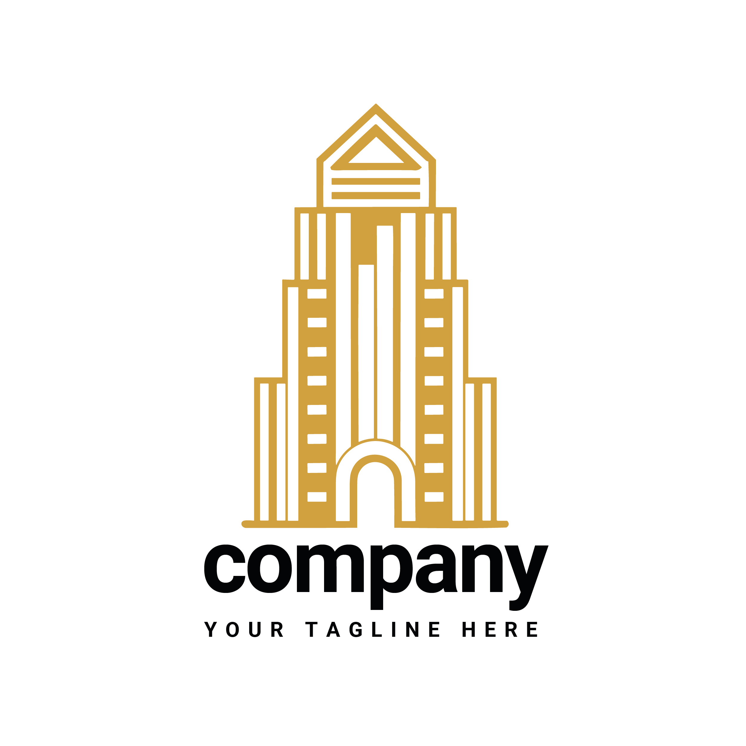 abstract construction company brown logo