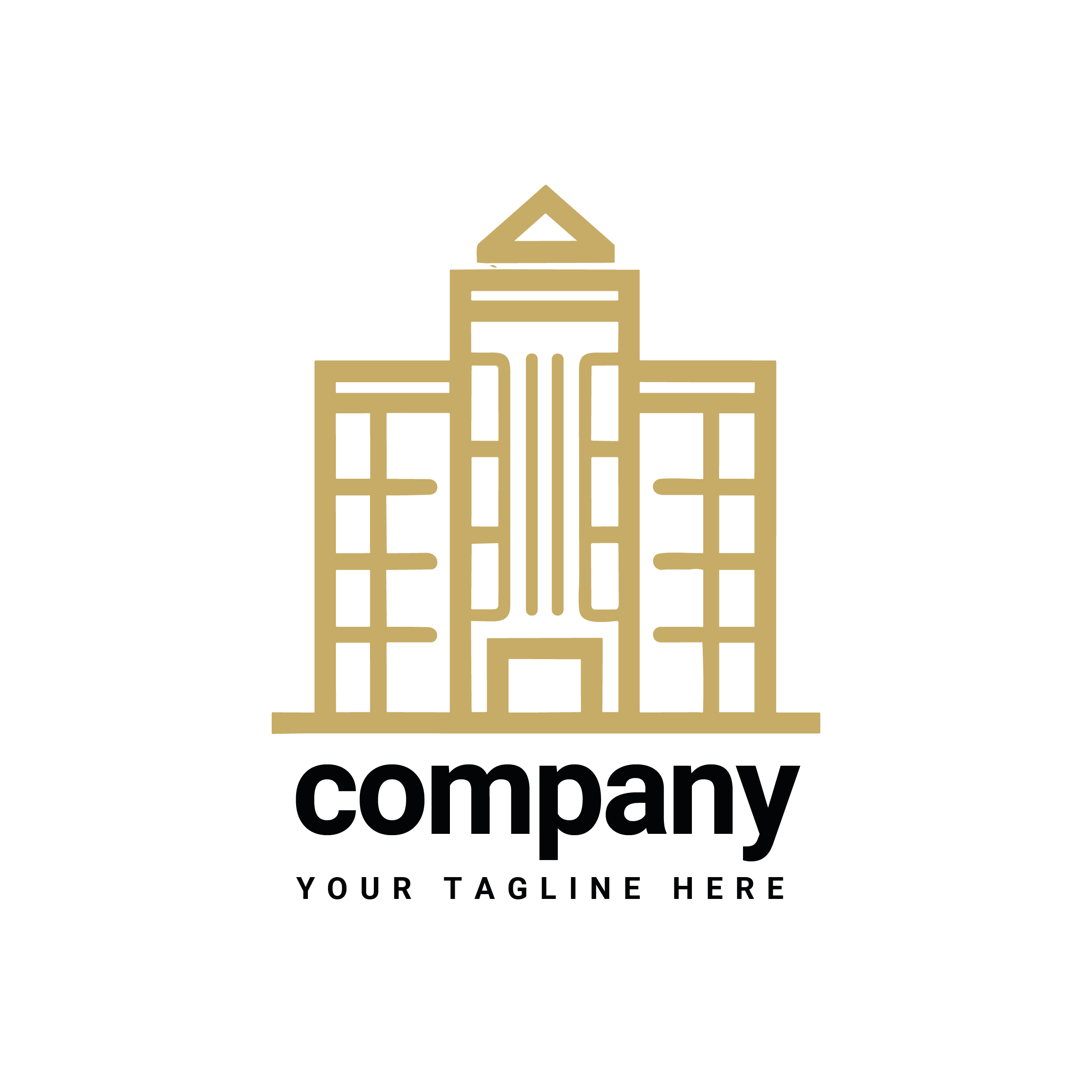 business construction company brown logo