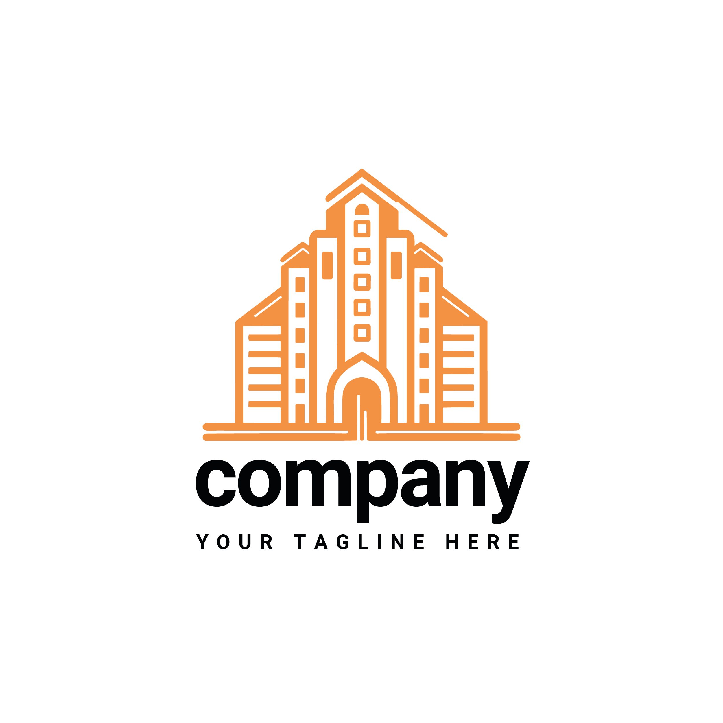 business minimalist construction orange logo