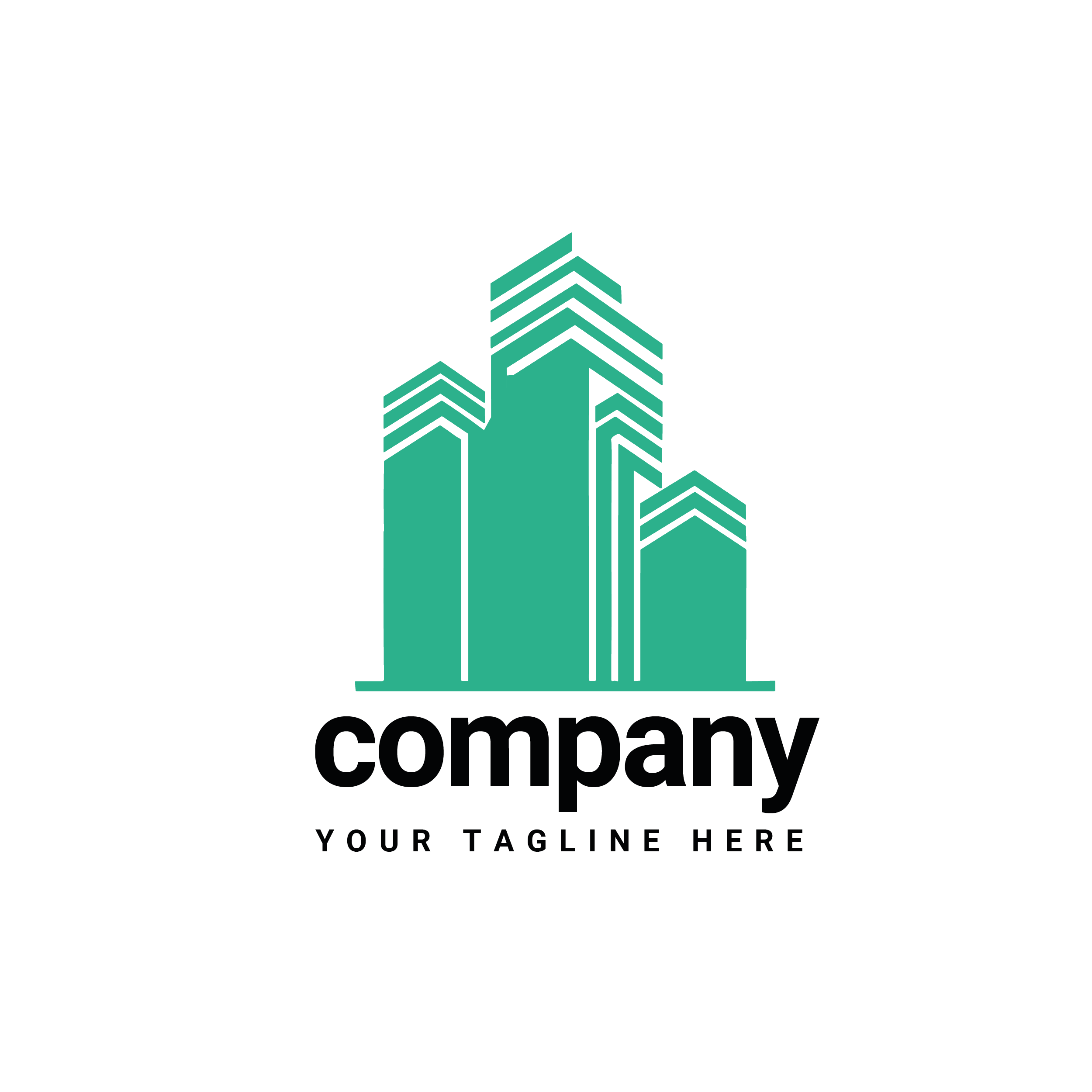 company minimalist construction green logo