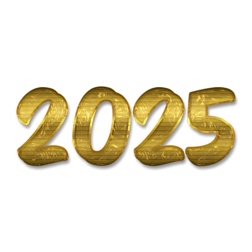 Happy New Year 2025 Transparent background vector. New Year 2025 text design