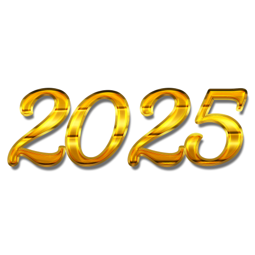 Happy New Year 2025 png Transparent background clipart. New Year 2025 text design