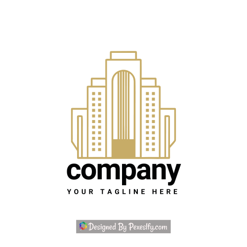 company minimalist construction brown logo png transparent background