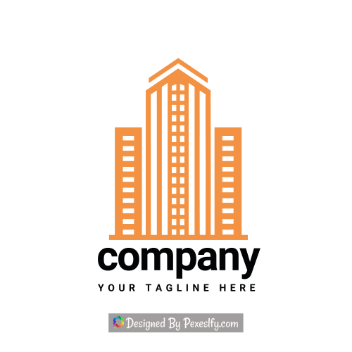 company minimalist construction orange logo png transparent background