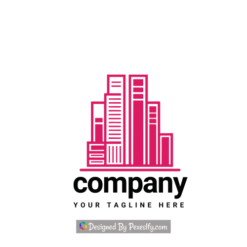 company minimalist construction pink logo png transparent background