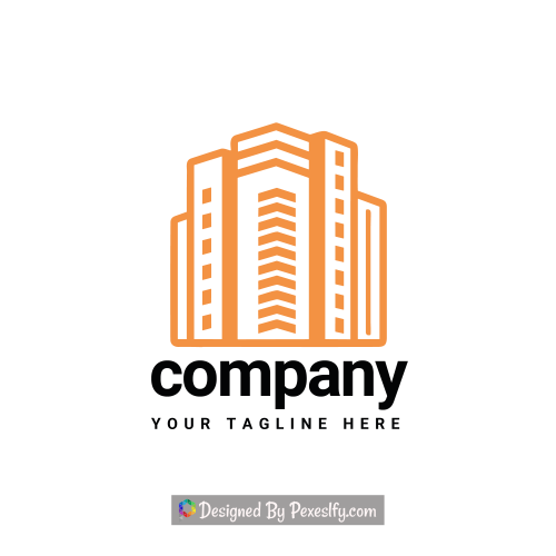 corporate architect building orange logo png transparent background