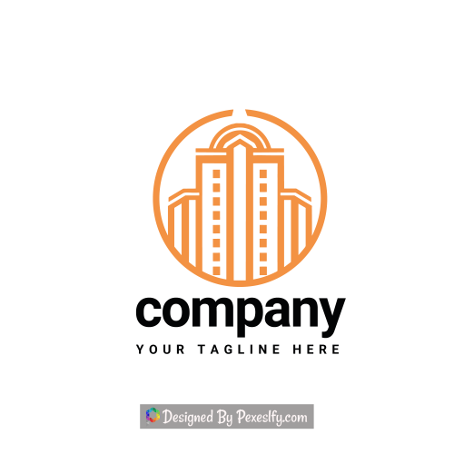 create business construction orange logo png transparent background