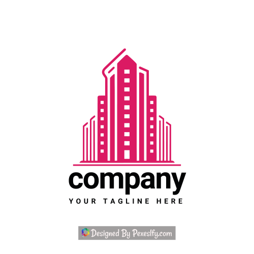 create company construction pink logo png transparent background