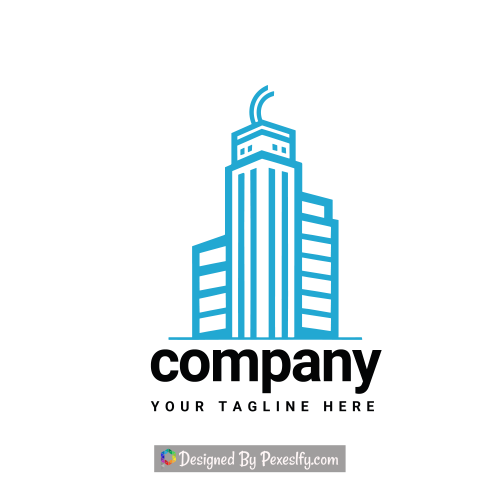 real estate business construction blue logo png transparent background