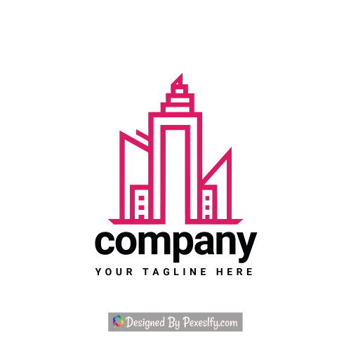 real estate construction company pink logo png transparent background