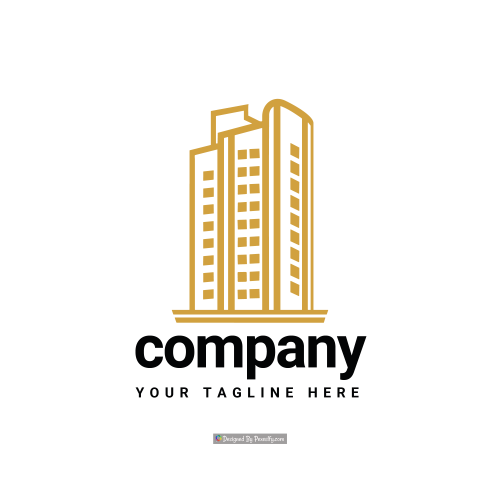 simple real estate construction brown logo png transparent background