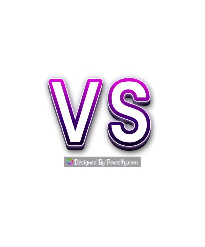 3d Cool vs versus Transparent background text effect. New Year 2025 text design