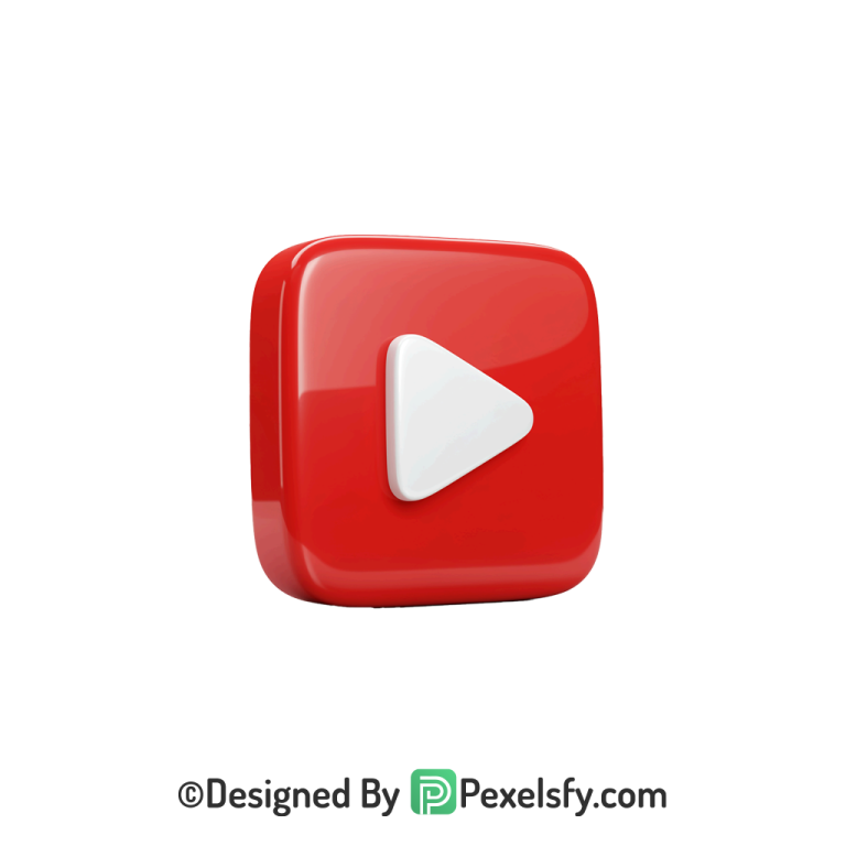 Black YouTube Logo PNG Transparent, 3d You