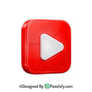 White YouTube Logo PNG Transparent, 3d You