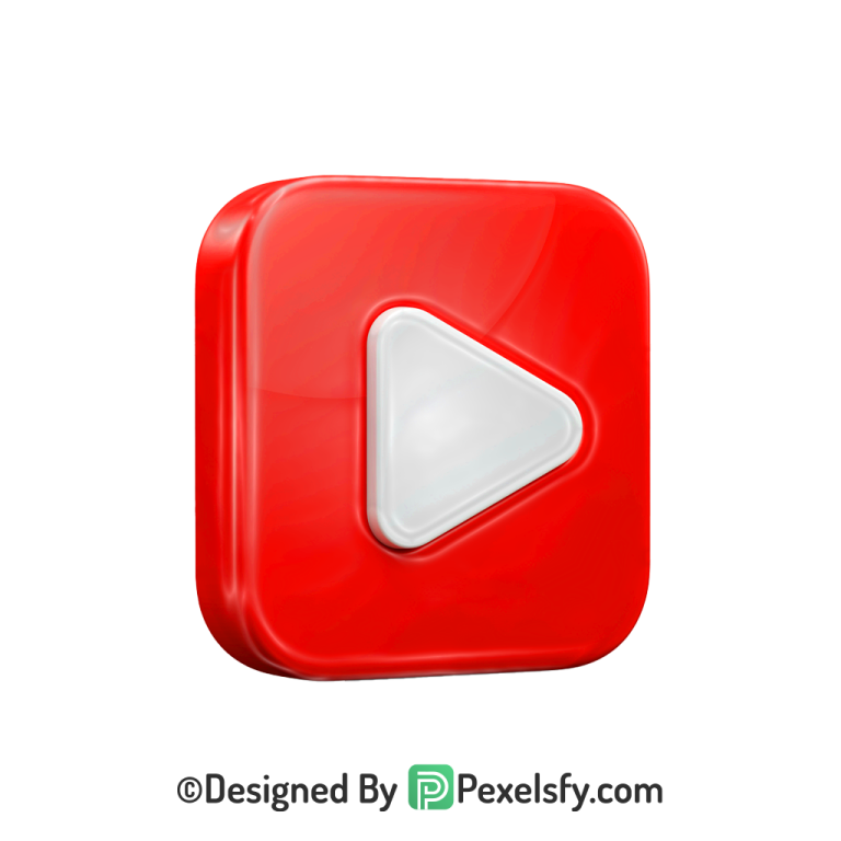 White YouTube Logo PNG Transparent, 3d You