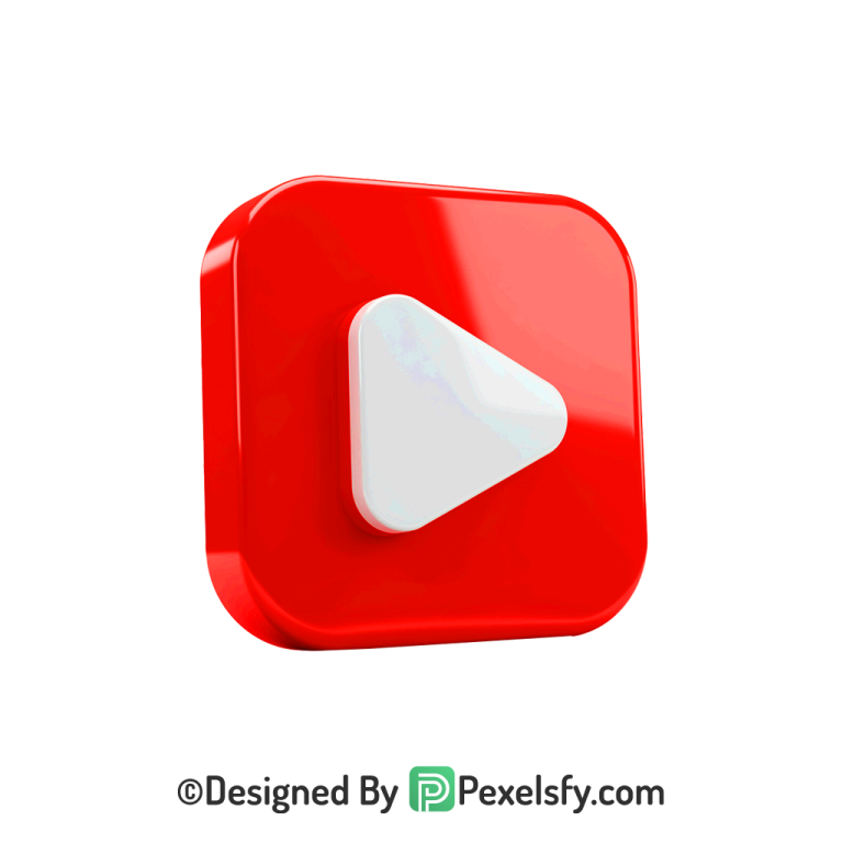 Square YouTube Logo PNG Transparent, 3d You