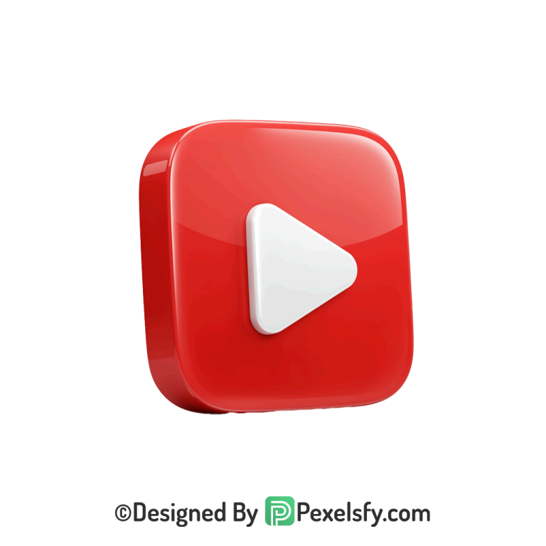 Sticker YouTube Logo PNG Transparent, 3d You