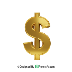 3D Golden Dollar Sign PNG Logo, gold