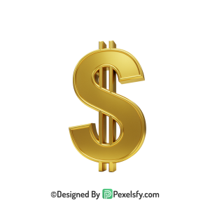 3D Golden Dollar Sign PNG New, gold