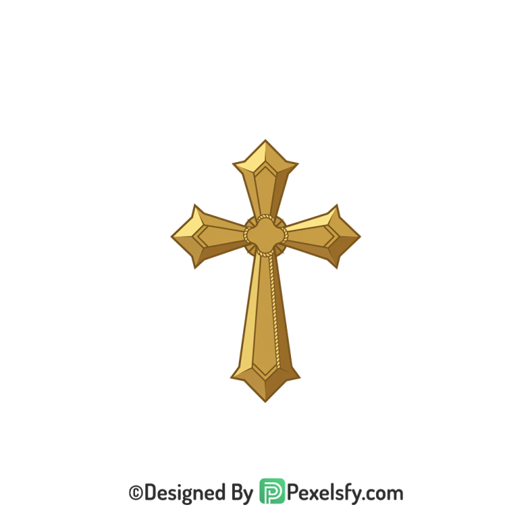 Christian Cross PNG Transparent Clipart, 3d Golden