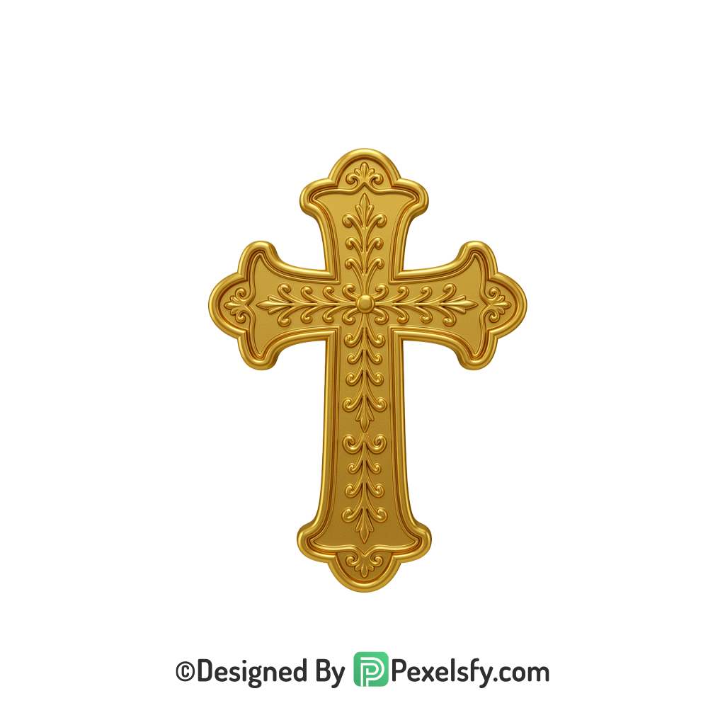 Cross PNG Transparent for Church Use, 3d