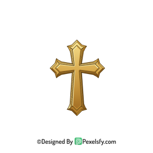 Divine Light Cross PNG Transparent, 3d Golden
