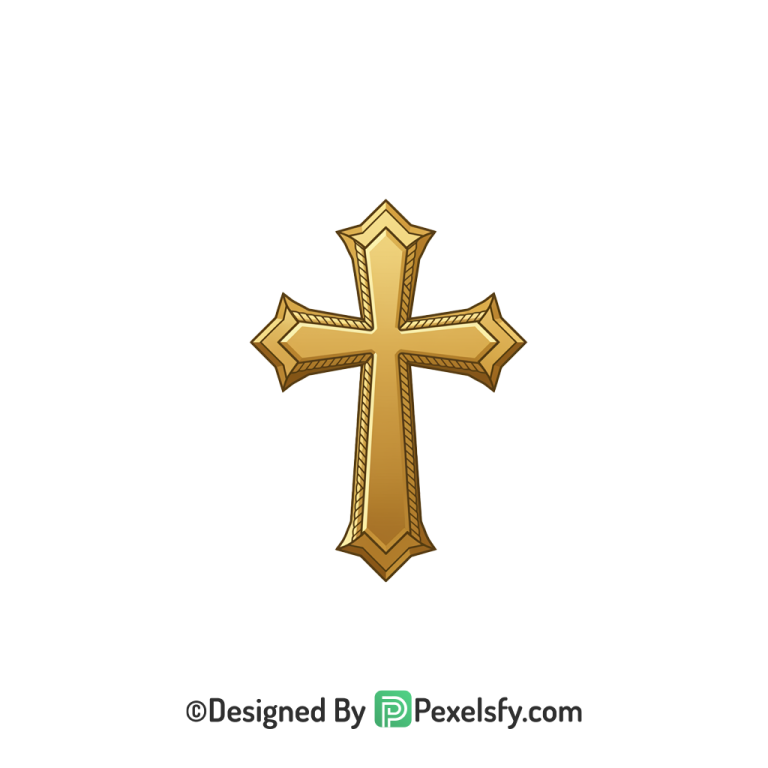 Divine Light Cross PNG Transparent, 3d Golden