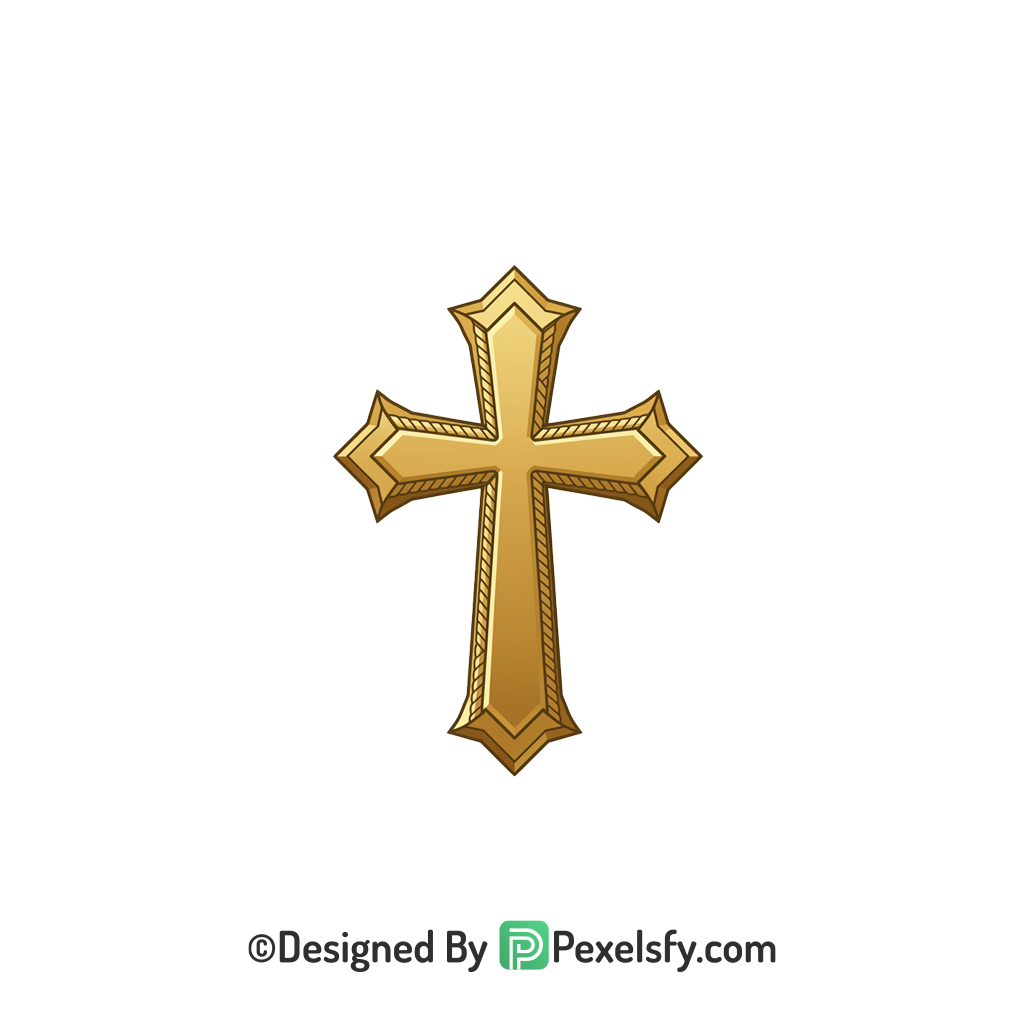 Divine Light Cross PNG Transparent, 3d Golden