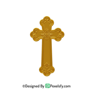 Worship Cross PNG Transparent Image, 3d Golden