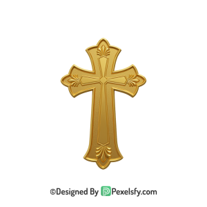 3D Cross PNG Transparent Design, 3d Golden