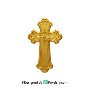 Wooden Cross PNG Transparent Picture, 3d Golden