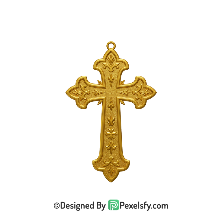 Cross Vector PNG Transparent Image, 3d Golden