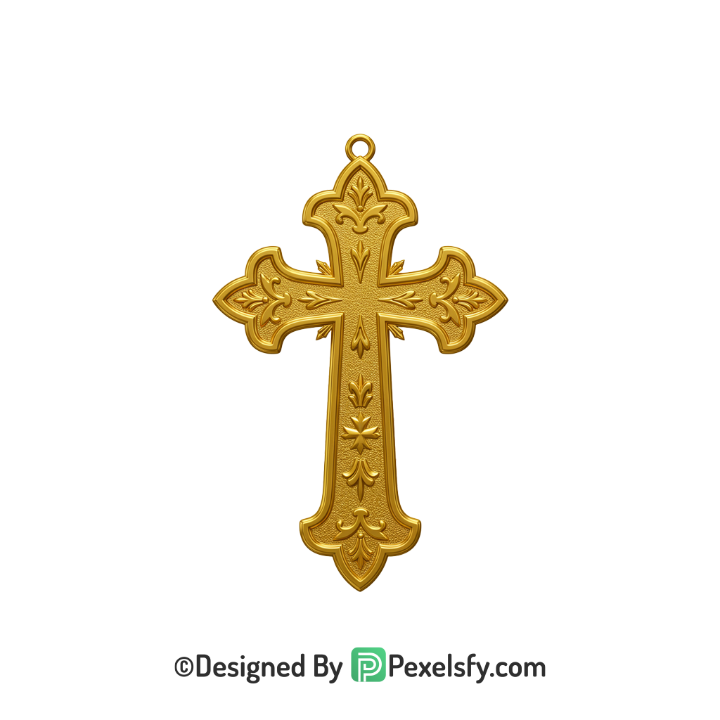 Cross Vector PNG Transparent Image, 3d Golden