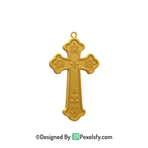 Printable Cross PNG Transparent Download, 3d Golden