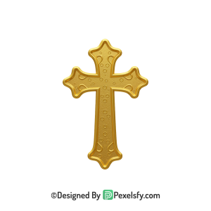 Transparent Christian Cross PNG Art, 3d Golden