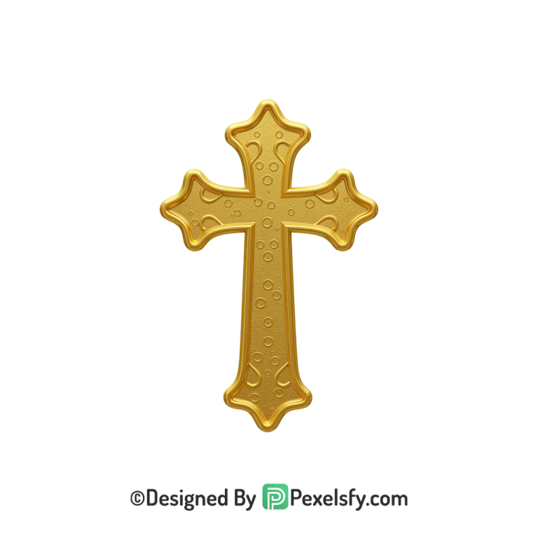 Transparent Christian Cross PNG Art, 3d Golden
