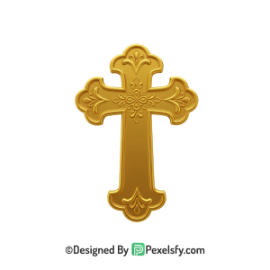 Decorative Cross PNG Transparent File, 3d Golden