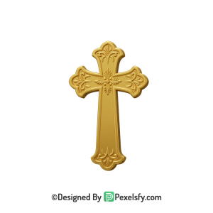 Isolated Cross PNG Transparent Download, 3d Golden