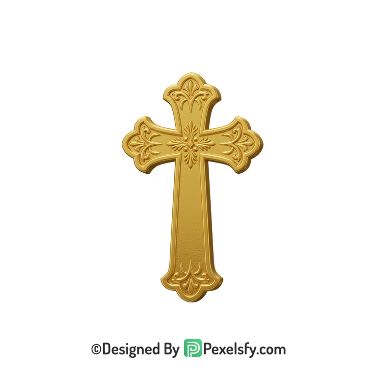 Isolated Cross PNG Transparent Download, 3d Golden