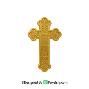 Shiny Cross PNG Transparent Design, 3d Golden