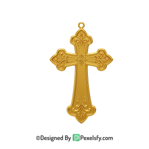 Vintage Cross PNG Transparent Format, 3d Golden