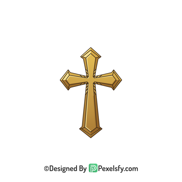 Jesus Cross PNG Transparent Image, 3d Golden