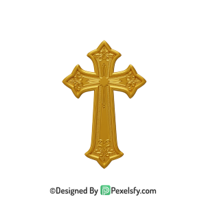 Simple Cross PNG Transparent File, 3d Golden