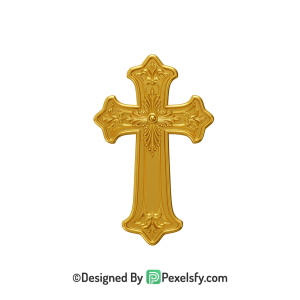 Cross Sign PNG Transparent Graphic, 3d Golden