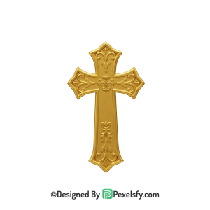 Silver Cross PNG Transparent Logo, 3d Golden