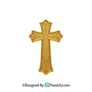 Old Cross PNG Transparent Graphic, 3d Golden