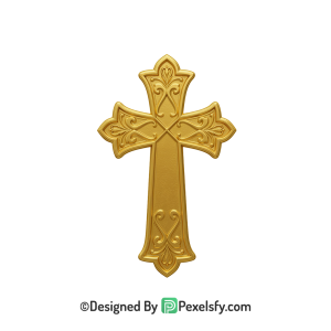 Line Cross PNG Transparent Vector, 3d Golden
