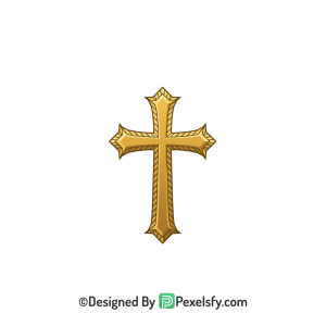 Cross Symbol PNG Transparent File, 3d Golden
