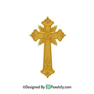 Modern Cross PNG Transparent Design, 3d Golden
