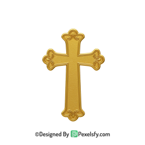 Thin Cross PNG Transparent Artwork, 3d Golden